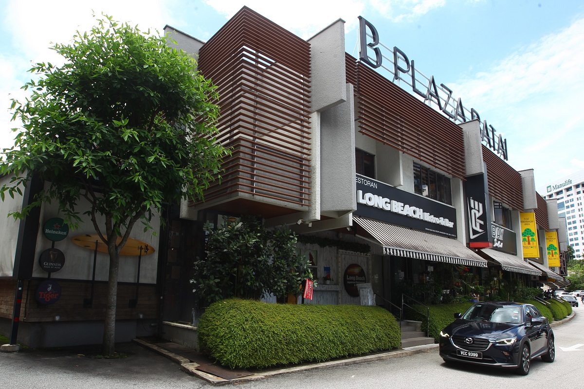 The Plaza Batai development, located at the junction of Jalan Batai and Jalan Beringin, comprises 16 two-storey terraced shoplots offering a total NLA of 47,160 sq ft. (Photo by Patrick Goh/The Edge)